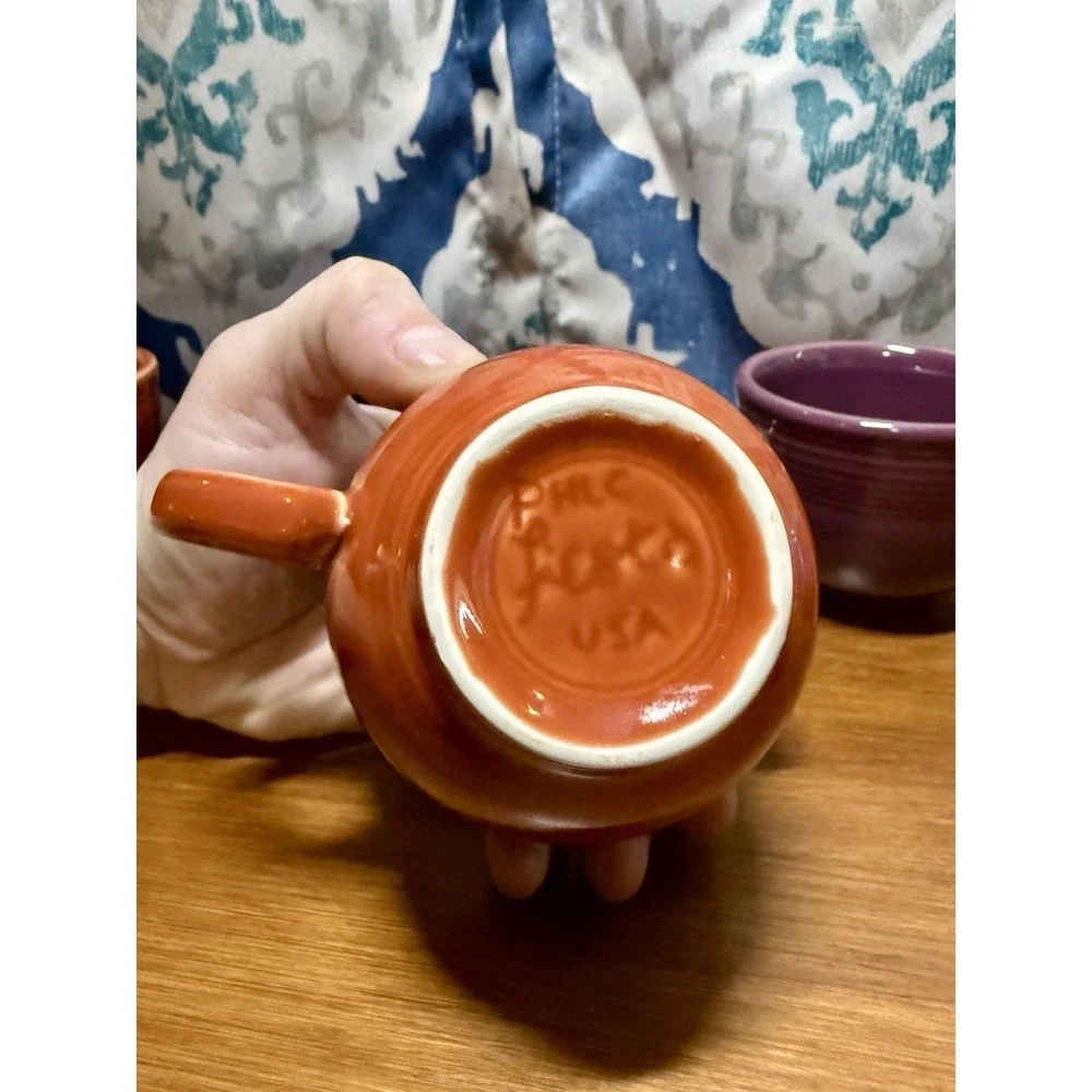 Vintage‎ Fiestawear: 6  Tea Cups Blue, Purple, Orange